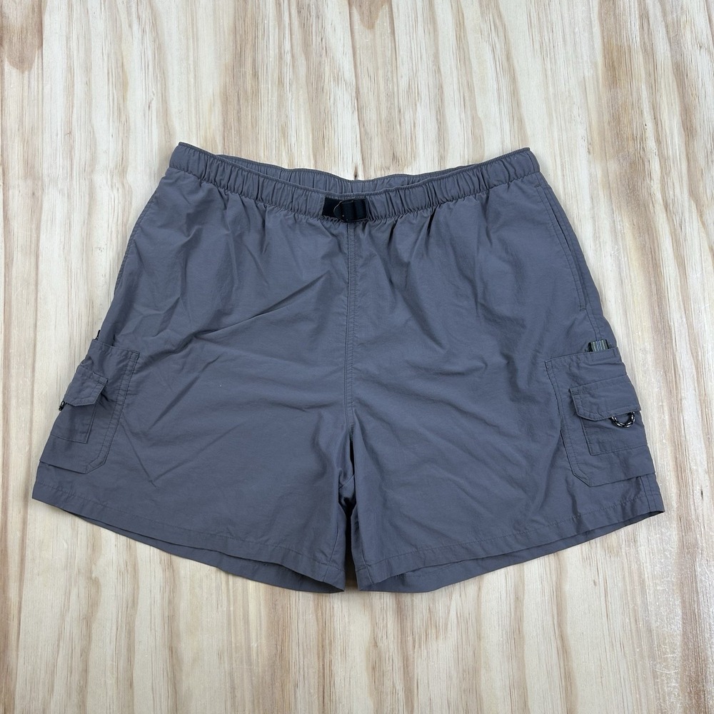 Columbia Titanium Women's Hiking Belted Shorts Gray Large 6" Inseam Nylon